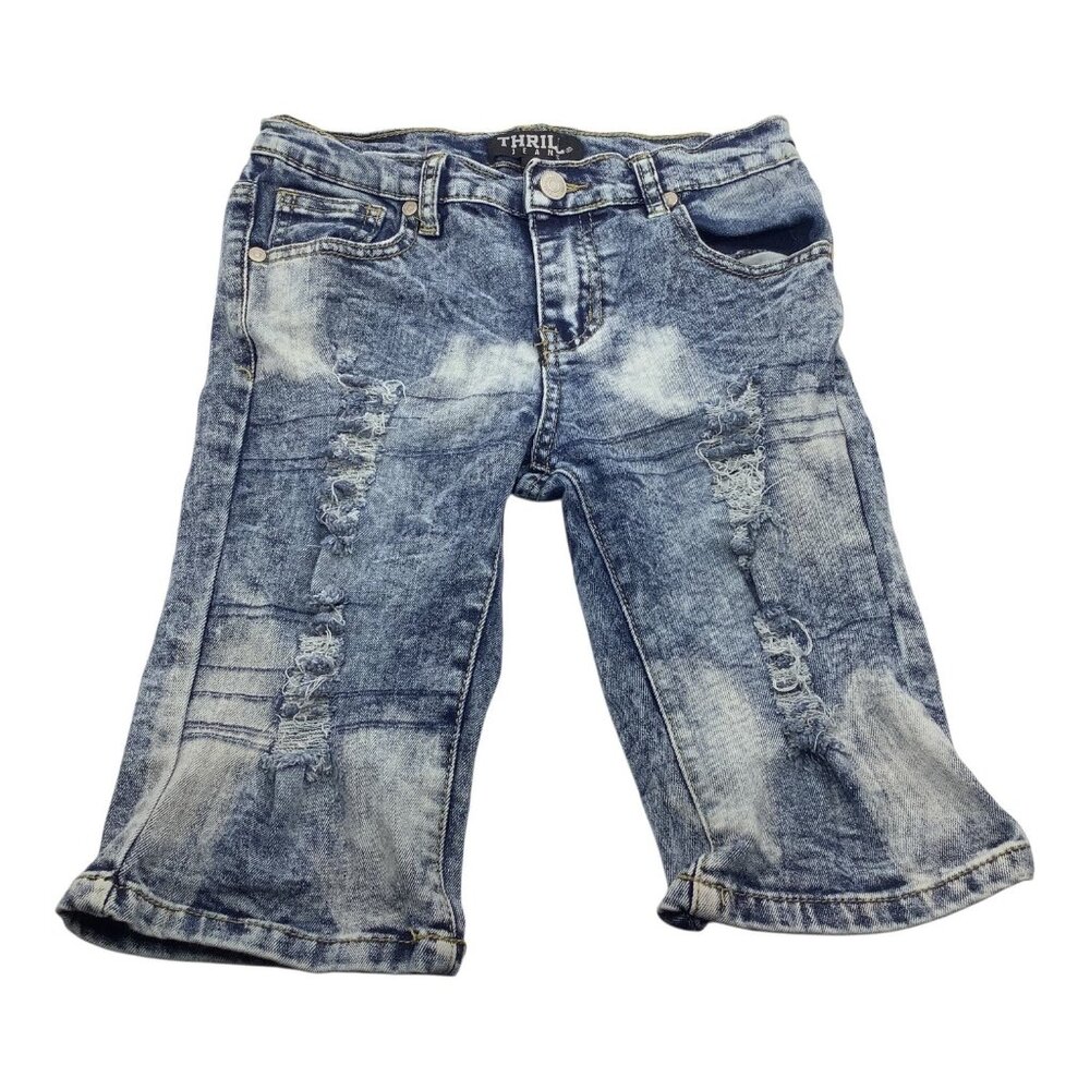 Thrill Jeans Distressed Ripped Denim Girls Size 12 Blue Streetwear Grunge‎